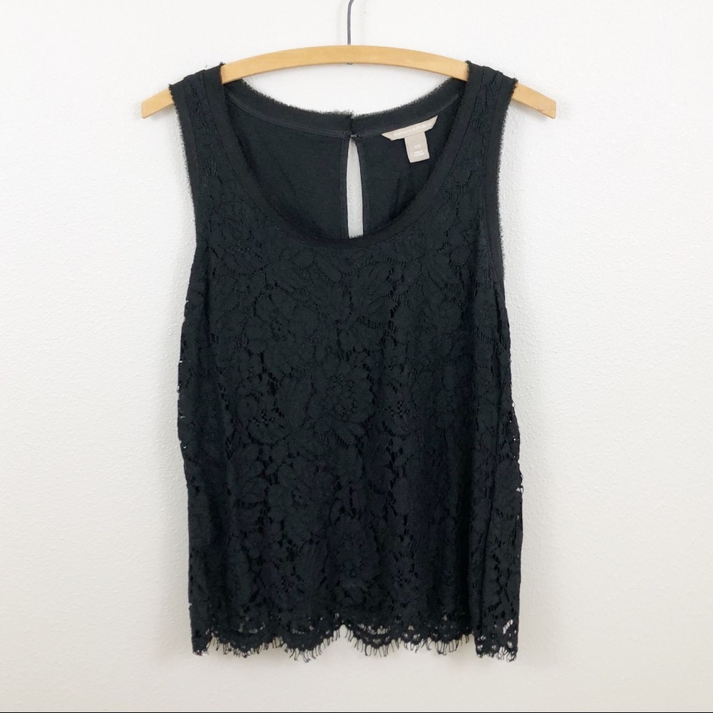 Banana Republic Black Lace Tank XS